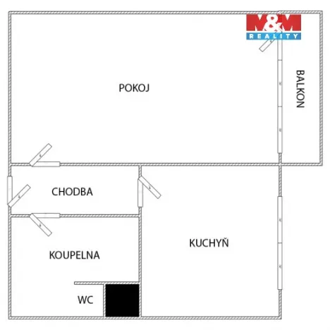 Prodej bytu 1+1, Napajedla, Nábřeží, 41 m2