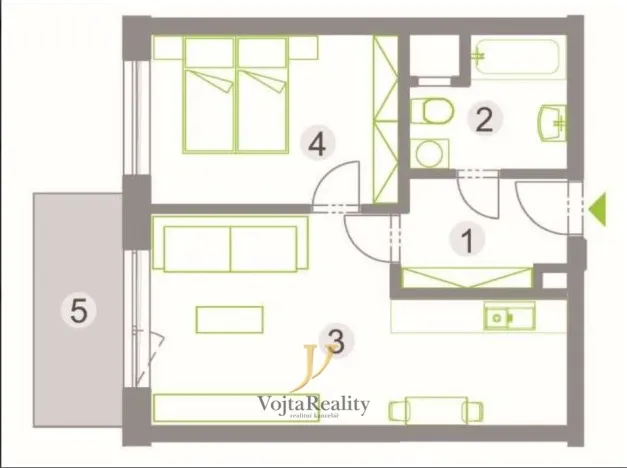 Pronájem bytu 2+kk, Olomouc, Třída Jiřího Pelikána, 49 m2