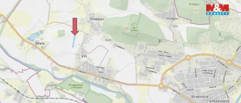 Prodej pole, Strakonice - Dražejov, 4802 m2
