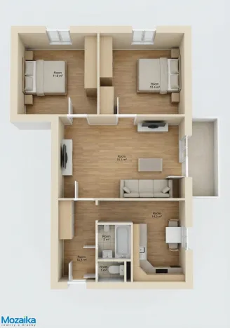 Pronájem bytu 3+1, Valašské Meziříčí - Krásno nad Bečvou, Na Šištotě, 64 m2