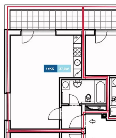 Pronájem bytu 1+kk, Hostivice, Žitná, 46 m2