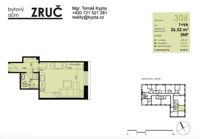 Pronájem bytu 1+kk, Plzeň - Severní Předměstí, Bolevecká, 27 m2