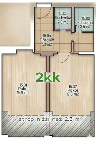 Pronájem bytu 2+kk, Praha - Bubeneč, Lotyšská, 44 m2