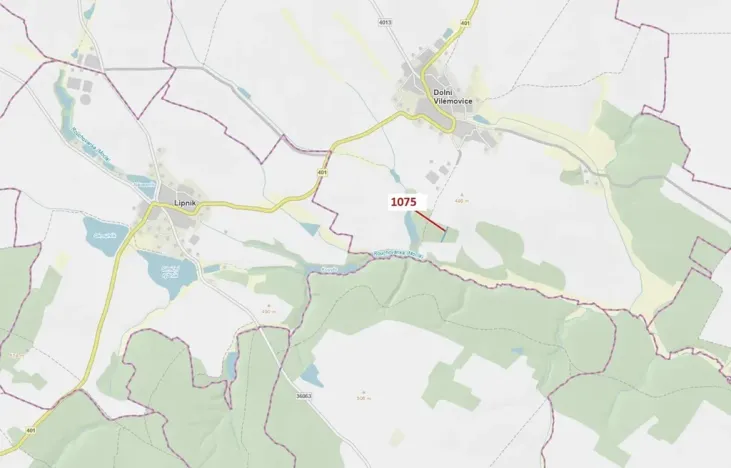 Dražba lesa, Dolní Vilémovice, 1134 m2