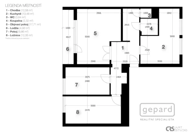 Pronájem bytu 3+1, Praha, Hrusická, 73 m2