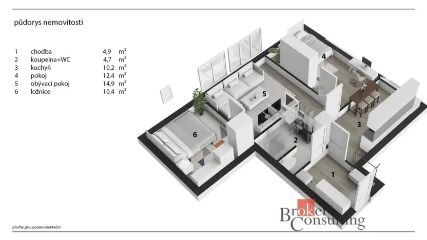 Prodej bytu 3+1, Trutnov - Poříčí, Voletinská, 61 m2
