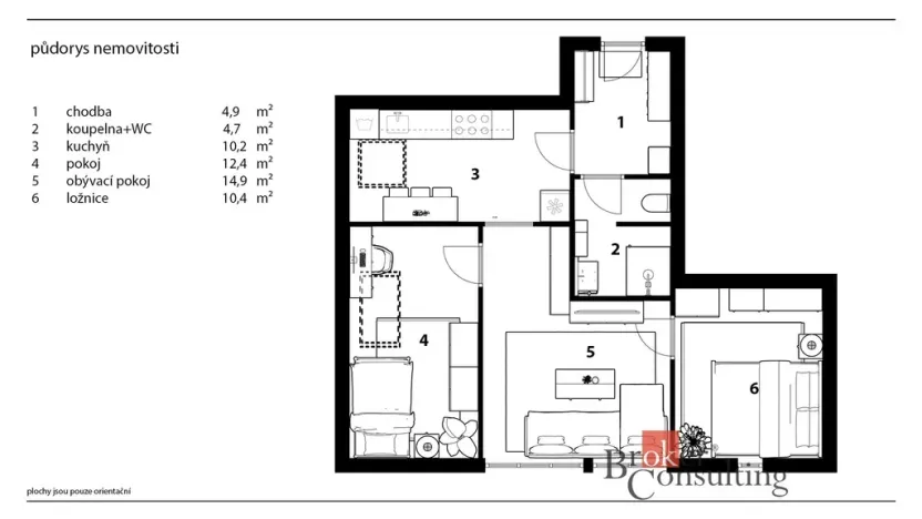 Prodej bytu 3+1, Trutnov - Poříčí, Voletinská, 61 m2