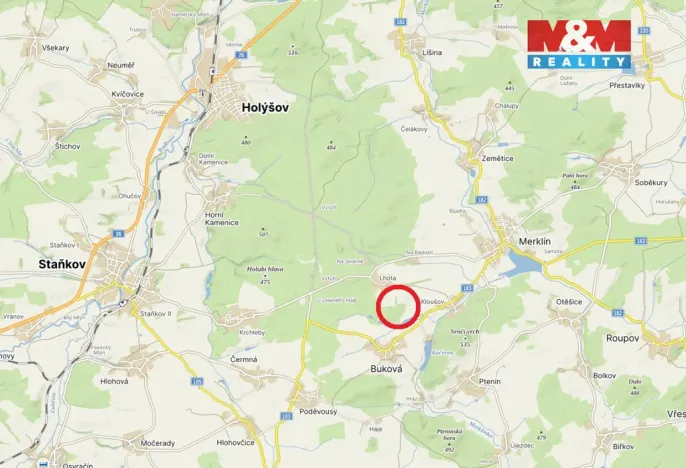 Prodej zahrady, Merklín - Kloušov, 443 m2