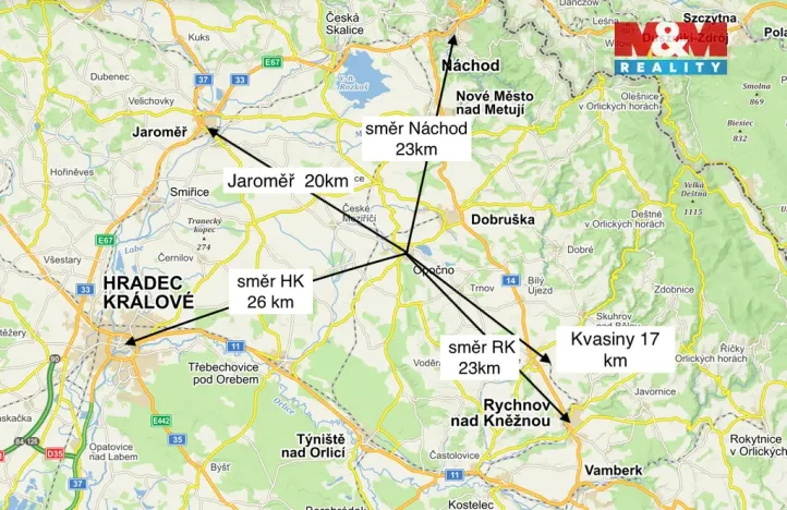 Pronájem bytu 2+kk, Opočno, Baštecká, 50 m2