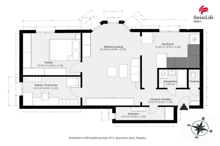 Prodej bytu 3+1, Nupaky, Slunečná, 75 m2