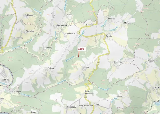 Dražba lesa, Čestín, 518 m2