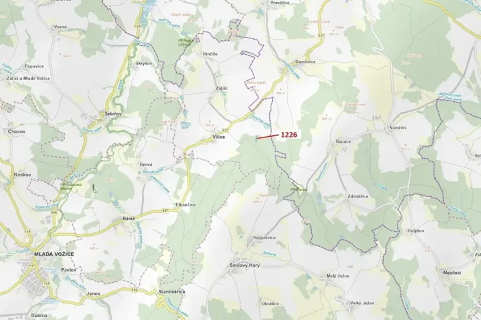 Dražba lesa, Vilice, 3593 m2