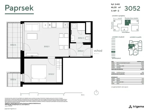 Pronájem bytu 2+kk, Praha - Stodůlky, Hábova, 47 m2