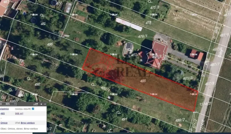 Prodej pozemku pro bydlení, Omice, Dolny, 988 m2