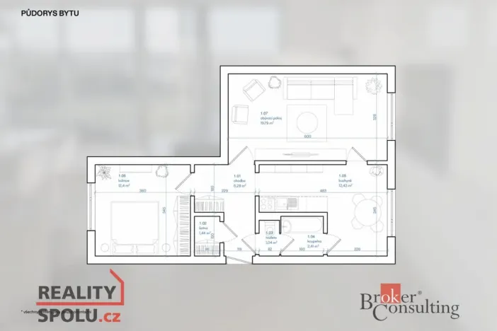 Pronájem bytu 2+1, 63 m2