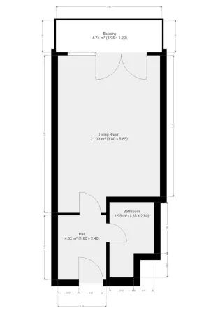 Pronájem bytu 1+kk, Praha, Poděbradská, 32 m2