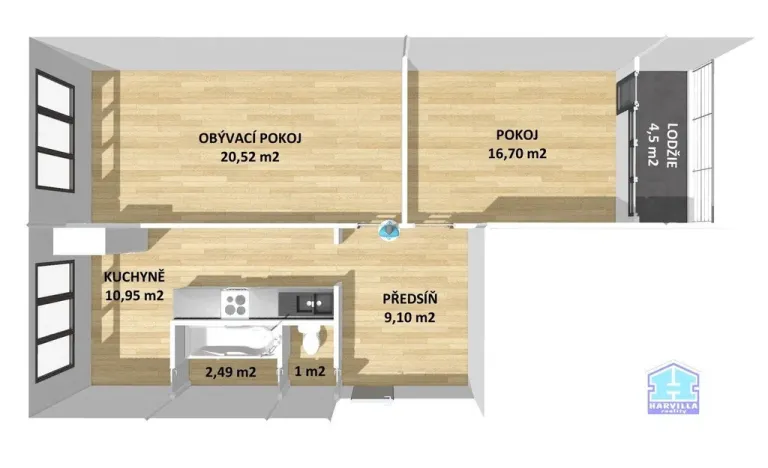 Prodej bytu 2+1, Stříbro, Gagarinova, 61 m2