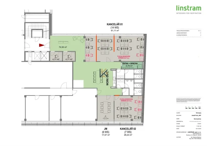 Pronájem kanceláře, Praha, Radlická, 234 m2