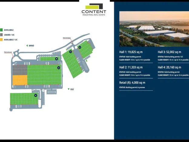 Pronájem skladu, Pohořelice, Brněnská, 8640 m2