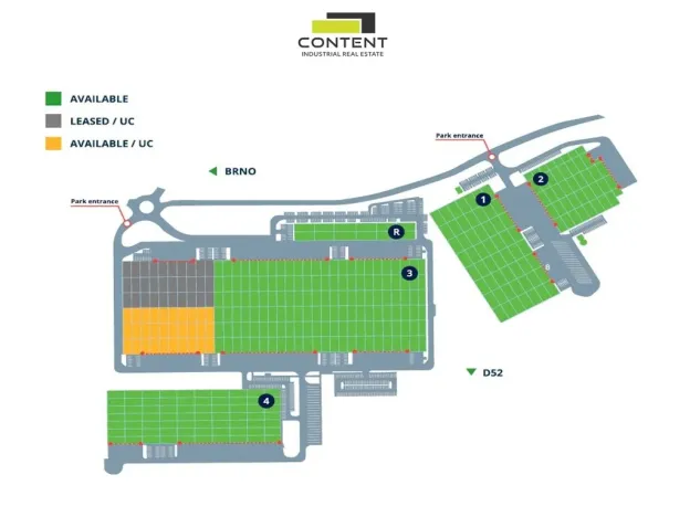 Pronájem skladu, Pohořelice, Brněnská, 8640 m2