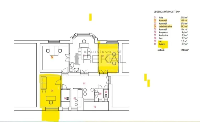 Pronájem kanceláře, Praha - Bubeneč, Jugoslávských partyzánů, 50 m2