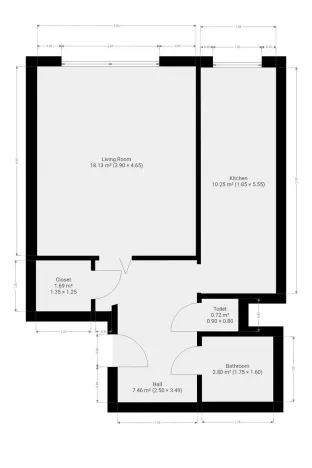 Pronájem bytu 1+1, Praha - Kobylisy, Luhovská, 41 m2