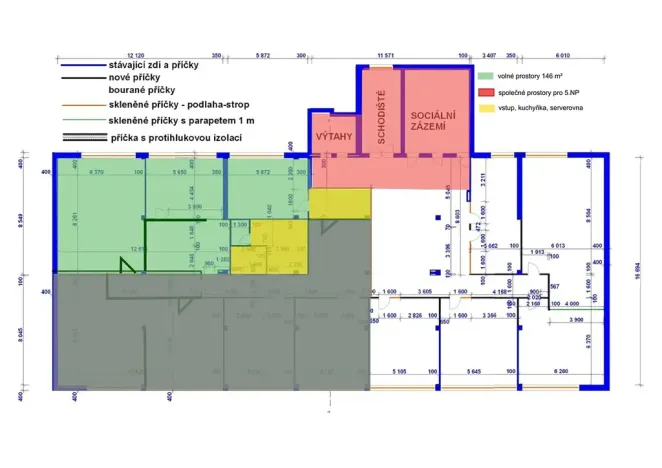 Pronájem kanceláře, Praha - Libeň, Lihovarská, 146 m2