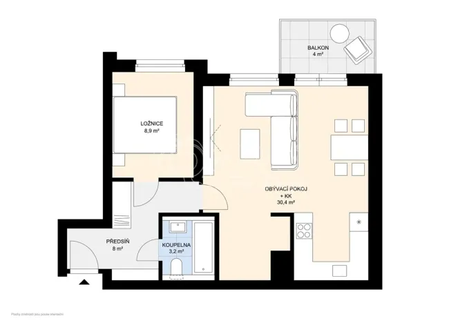 Pronájem bytu 2+kk, Praha - Hlubočepy, Miloše Havla, 54 m2