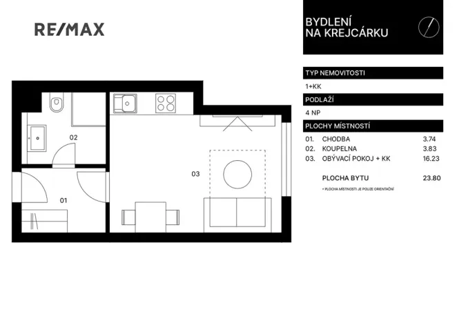 Prodej bytu 1+kk, Praha - Libeň, Novovysočanská, 24 m2