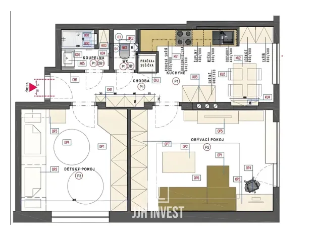 Pronájem bytu 2+1, Praha - Krč, Višňová, 55 m2