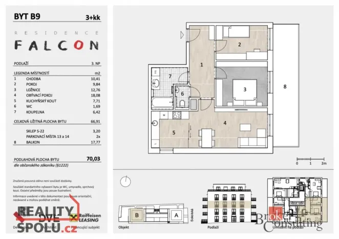 Prodej bytu 3+kk, Mělník, Sokolská, 66 m2