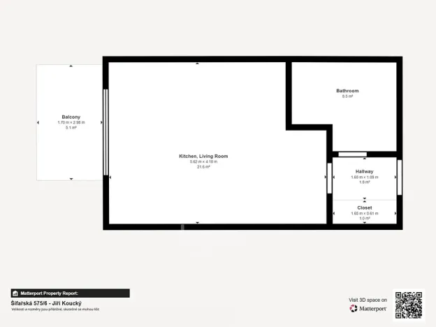Pronájem bytu 1+kk, Praha - Hodkovičky, Šífařská, 29 m2
