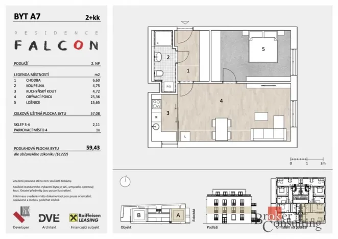 Prodej bytu 2+kk, Mělník, Sokolská, 57 m2