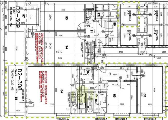 Pronájem bytu 3+kk, Olomouc, Janského, 83 m2