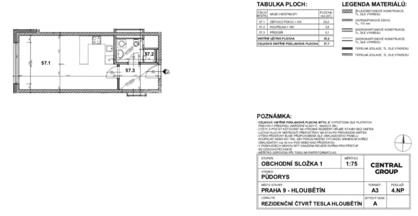 Prodej bytu 1+kk, Praha - Hloubětín, Poděbradská, 42 m2