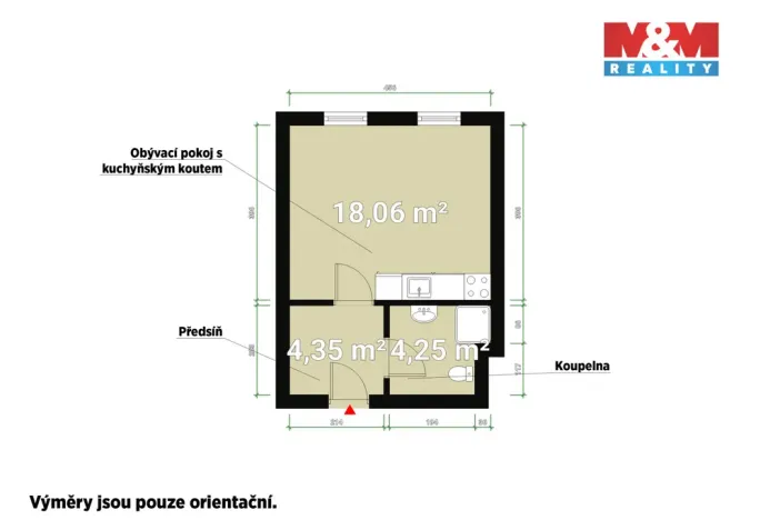 Pronájem bytu 1+kk, Štěnovice, Čižická, 28 m2