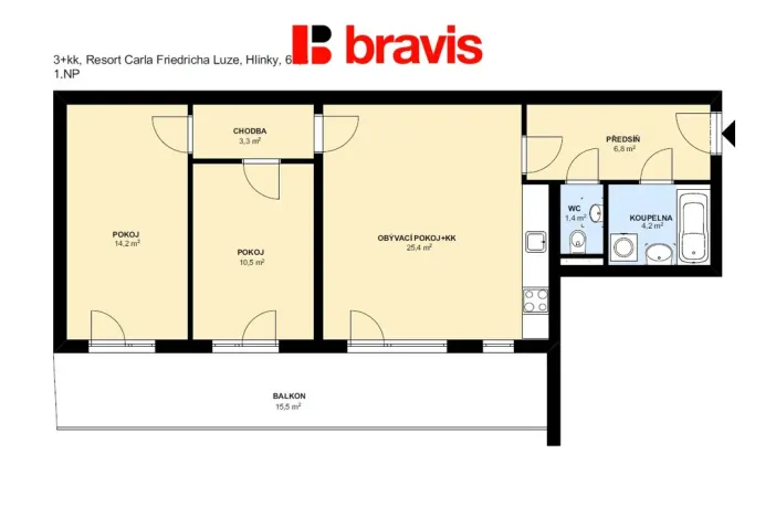 Pronájem kanceláře, Brno, Hlinky, 66 m2