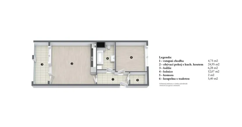 Pronájem bytu 2+kk, Praha - Ruzyně, Drnovská, 54 m2