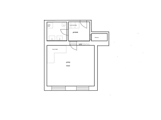 Pronájem bytu 1+kk, Praha - Žižkov, Buchovcova, 48 m2