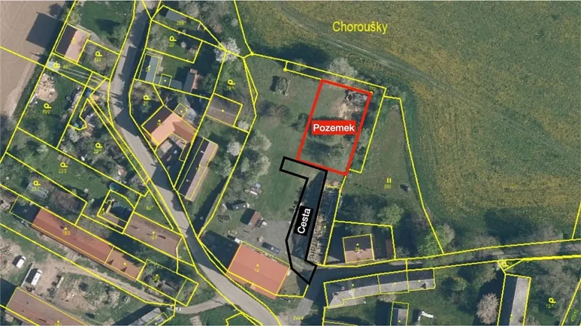 Prodej pozemku, Chorušice - Choroušky, 850 m2