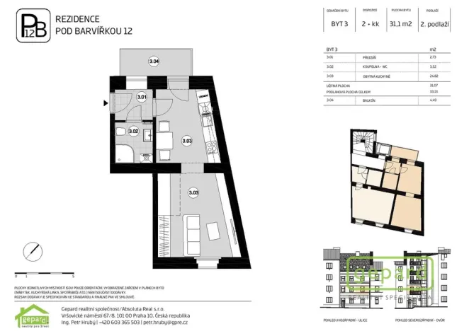 Pronájem bytu 1+1, Praha - Smíchov, Pod Barvířkou, 32 m2