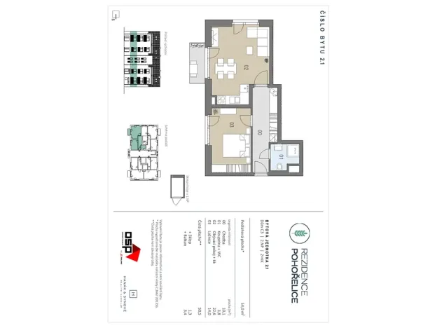 Pronájem bytu 2+kk, Pohořelice, U Kasáren, 54 m2