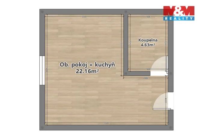 Pronájem bytu 1+kk, Domažlice - Město, Kostelní, 26 m2