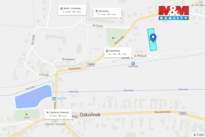 Prodej pozemku pro bydlení, Oskořínek, Ronovská, 1594 m2