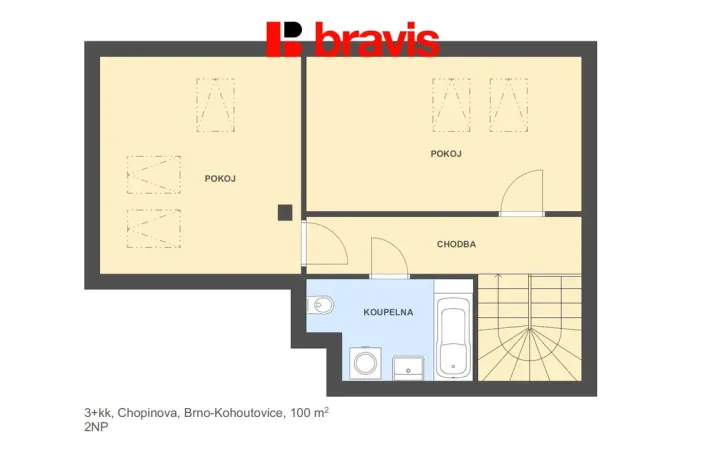 Pronájem bytu 3+kk, Brno - Kohoutovice, Chopinova, 100 m2