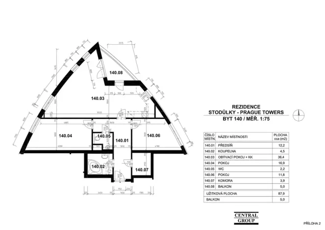 Prodej bytu 3+kk, Praha - Stodůlky, Tlumačovská, 88 m2
