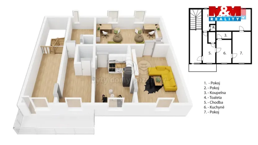 Prodej bytu 3+1, Ohnišov, 110 m2