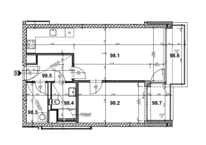 Pronájem bytu 2+kk, Praha - Žižkov, Jana Želivského, 62 m2