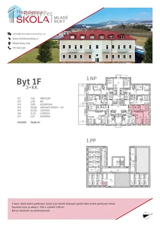 Prodej bytu 3+kk, Mladé Buky, 76 m2