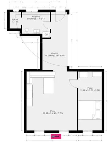 Prodej bytu 2+kk, Brno, Stavební, 63 m2